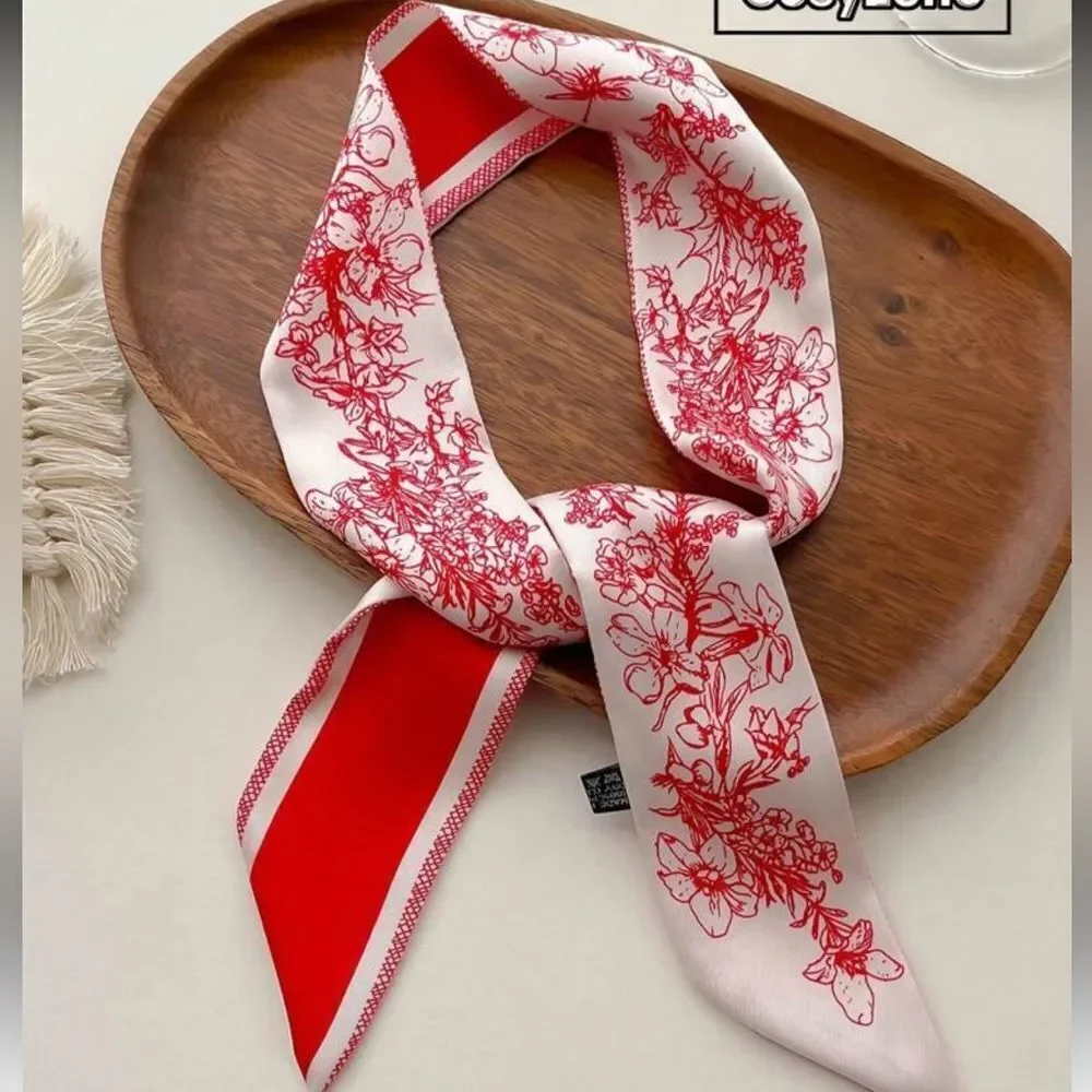 Floral Pink and Red Scarf A1190
